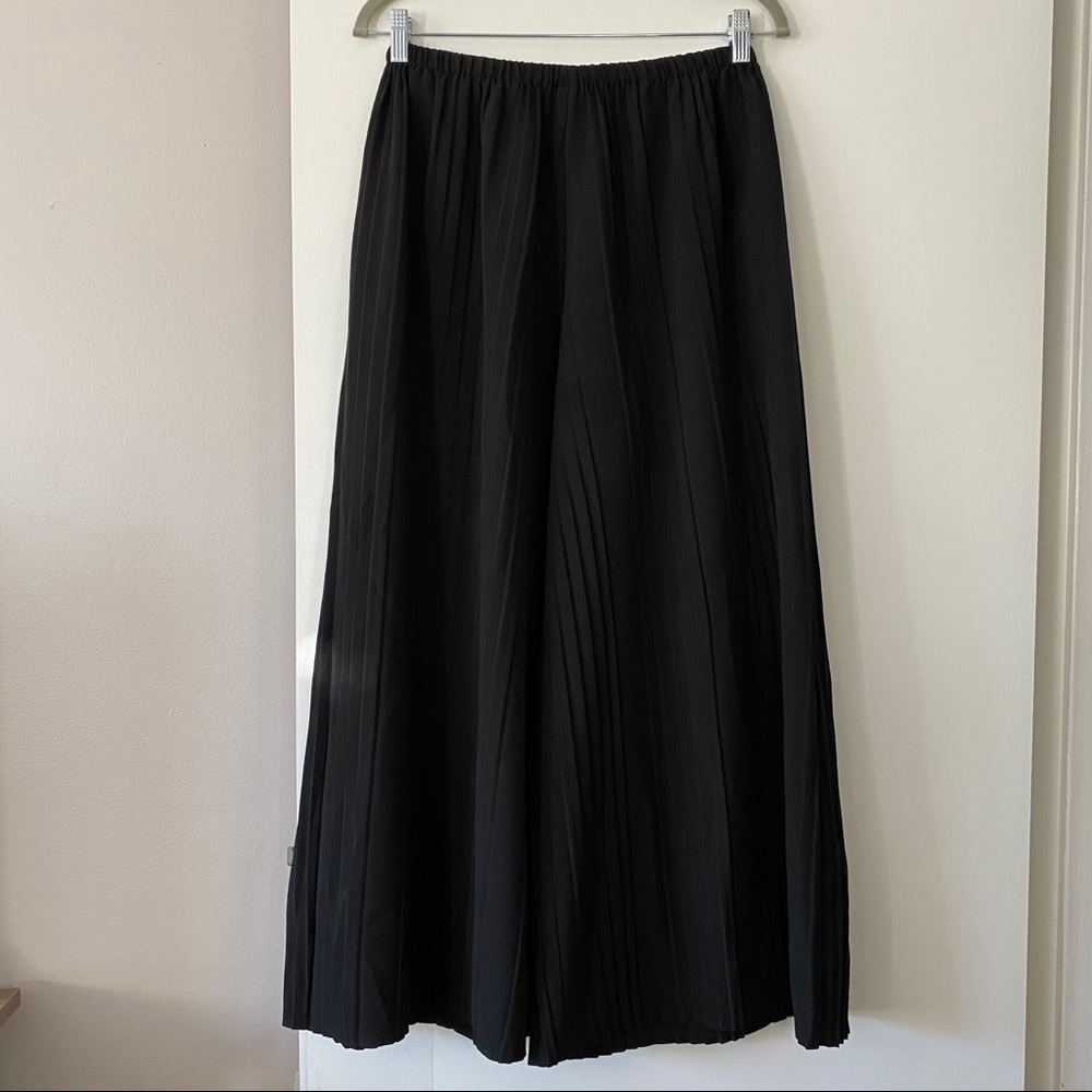Joseph Ribkoff Pleated Wide Leg Black Palazzo Pant - Picture 2 of 8